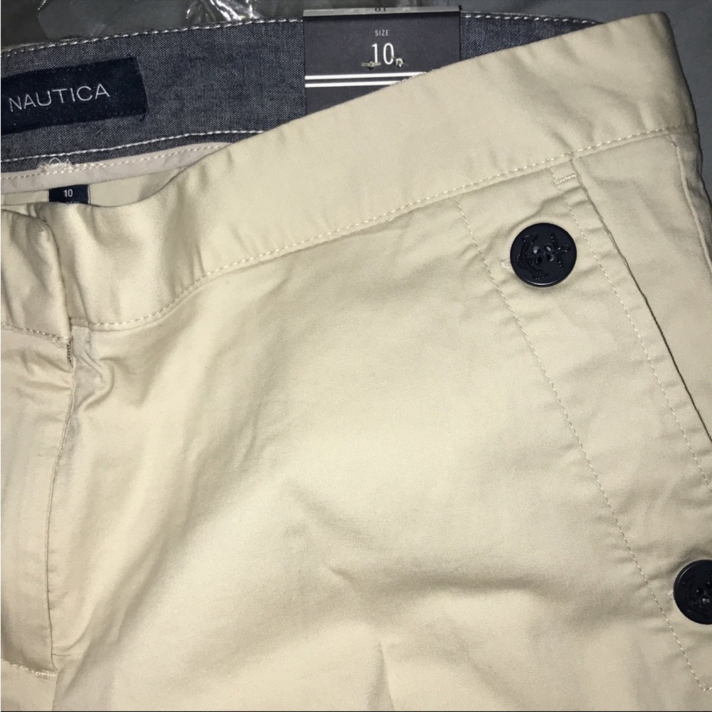 Nautica Khakis chino shorts STRETCH women’s khaki SAILOR SHORTS size 10 - Picture 7 of 7